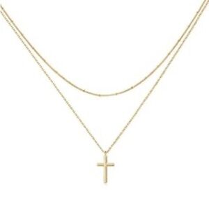 Gold layered cross necklace